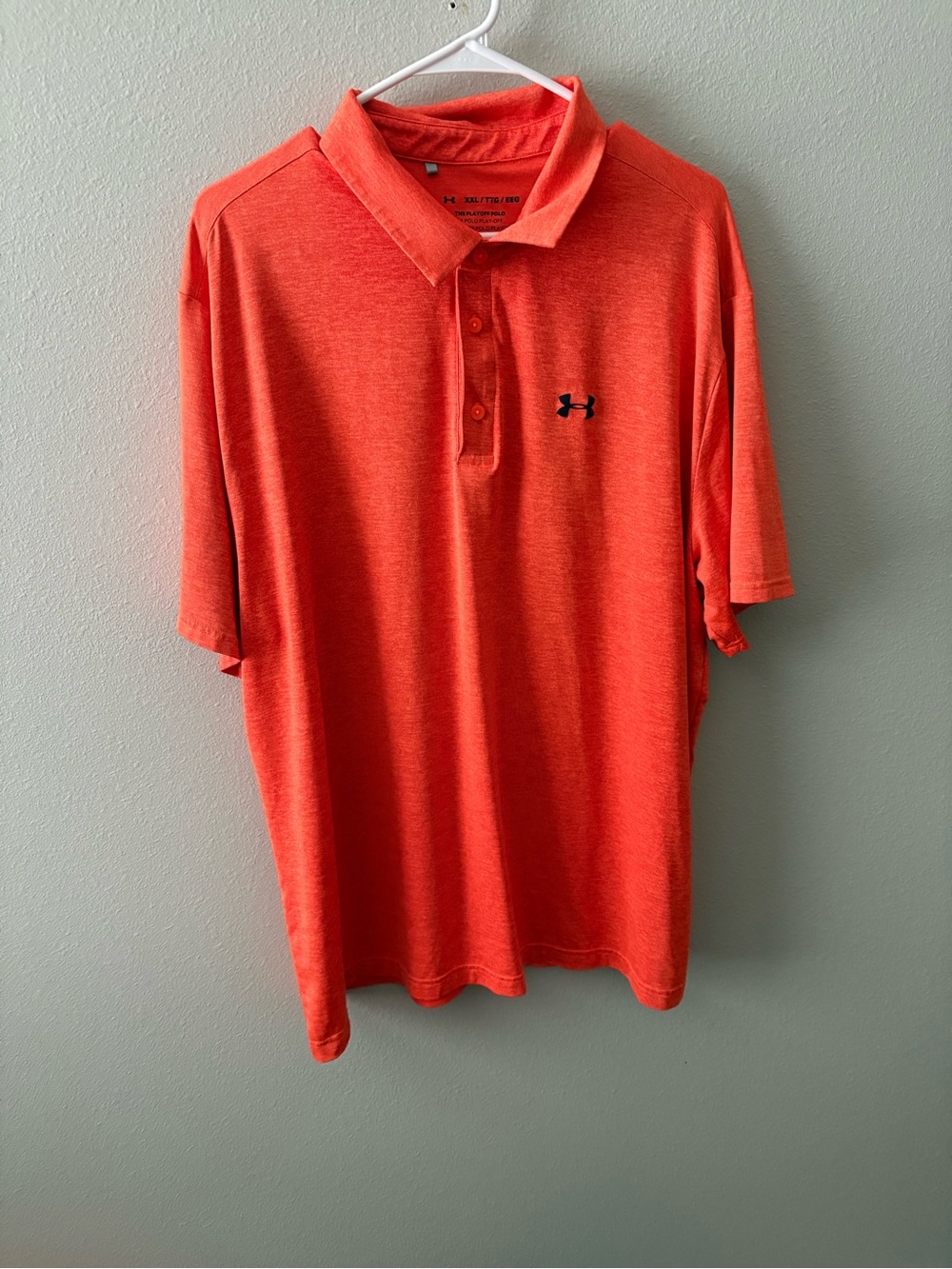 Under Armour Men's Orange Polo with Black Logo